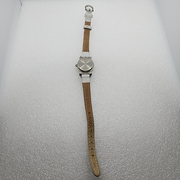 Diamond Accent 21mm White Silver Loki DNA Twist Case Crab Claw lug Watch Leather - Picture 5 of 7